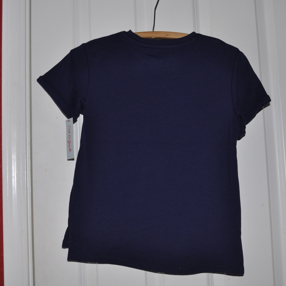 New CAT & JACK Short-Sleeve Pearl Detail Top NWT - Picture 4 of 6